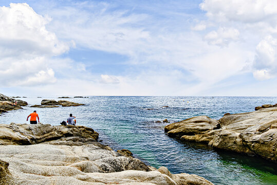 Beautiful seascape of the Cam&iacute; de Ronda coastal path on the Costa Brava, from Platja d'Aro to Sant Antoni de Calonge. Cala del Pi