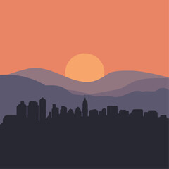 Naklejka premium Sunset over Belo Horizonte City