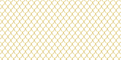 Luxurious gold fish scale texture with ornate pattern design. Asian inspired seamless background showcasing reptilian skin motifs, perfect for sophisticated wallpaper and prints. © 2olotarev