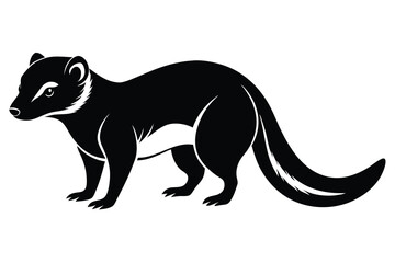 Obraz premium mongoose silhouette line art vector illustration with a white background