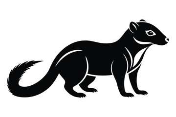 Obraz premium mongoose silhouette line art vector illustration with a white background