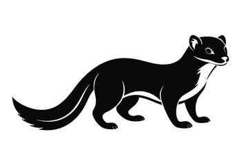 Obraz premium mongoose silhouette line art vector illustration with a white background