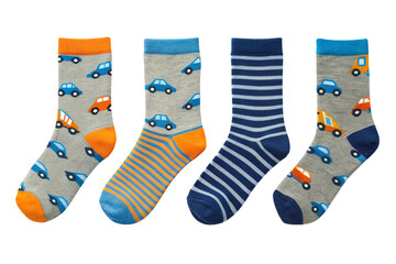 ollection of colorful socks icons with different ornaments isolated on white background.