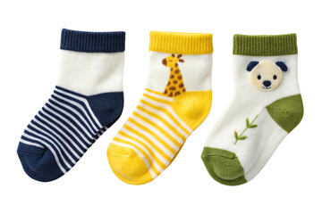ollection of colorful socks icons with different ornaments isolated on white background.