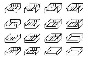 Finish file support spaced drawer look compact functional icon vector clean modern