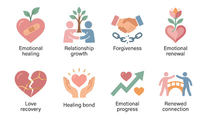 Emotional healing and relationship growth concepts for mental wellness