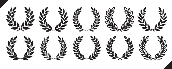 Laurel wreath circle vector set.  © Emran