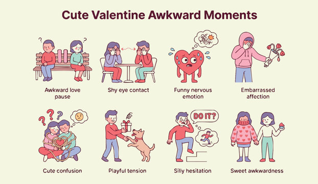 Cute Valentine's Day awkward moments in relationships