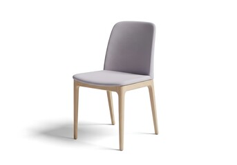 Obraz premium Modern gray upholstered chair with light wood legs and simple design