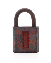 Old rusty vintage padlock.