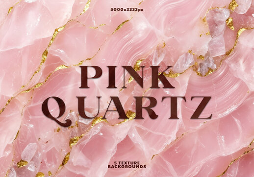 5 Pink Quartz Stone Mineral Texture Fancy Background