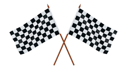 Naklejka premium Crossed checkered flags symbolizing race finish and victory