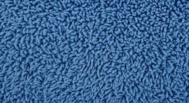 Close up of fluffy blue chenille fabric texture