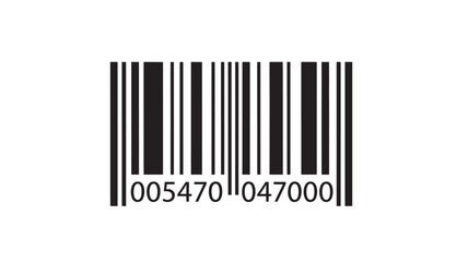Barcode with numbers in black and white for product labeling and inventory management