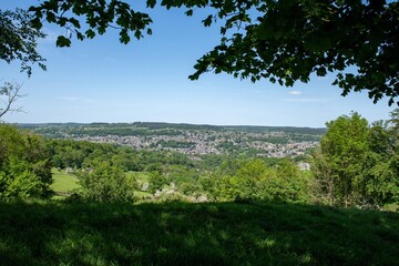 Fototapeta premium View from the Heights of Abraham of the town of Matlcok Bath in Derbyshire