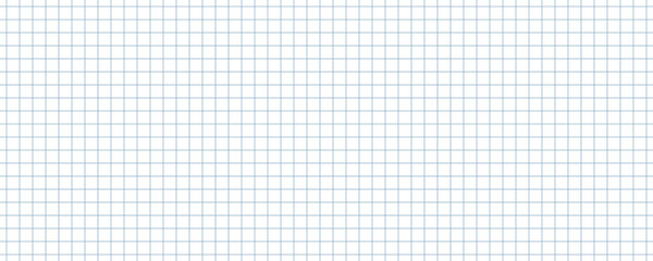 A seamless white graph or grid paper background with blue lines. Thin line checkered infinity pattern or texture. Ideal for math, engineering, design, and technical drawings.