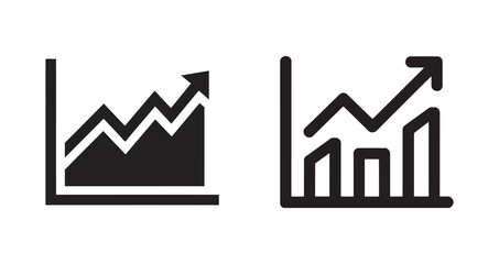 Graph icons showing upward trend and growth