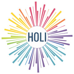 Obraz premium Colorful Burst for Holi Festival Celebration with the Word Holi in the Middle