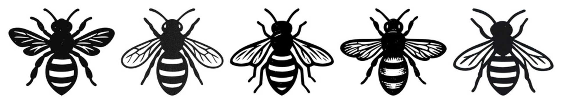 PNG Vintage bee illustrations pattern on transparent background