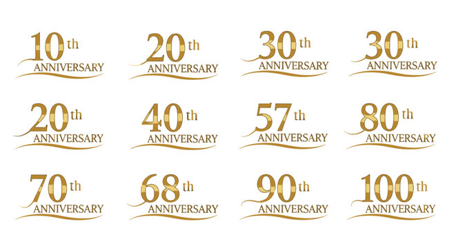 Collection of Golden Anniversary Logos and Typography Elements.