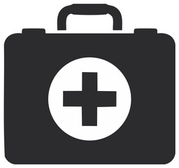 Obraz premium Medical first aid kit icon with cross symbol for emergency healthcare and safety