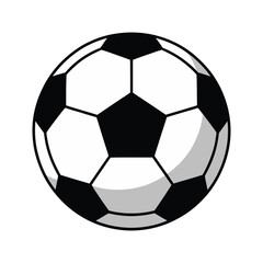 Fototapeta premium Black and White Soccer Ball Illustration