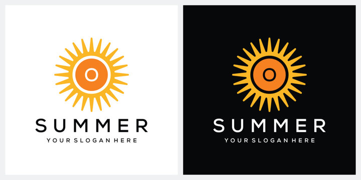 Minimalist letter O Summer Morning Sun logo design inspiration