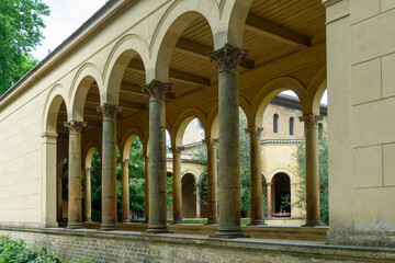 Historic Friedenskirche Church of Peace Potsdam Germany Italianate Cloister Arches and Corinthian Columns at Sanssouci Park Landmark Architecture