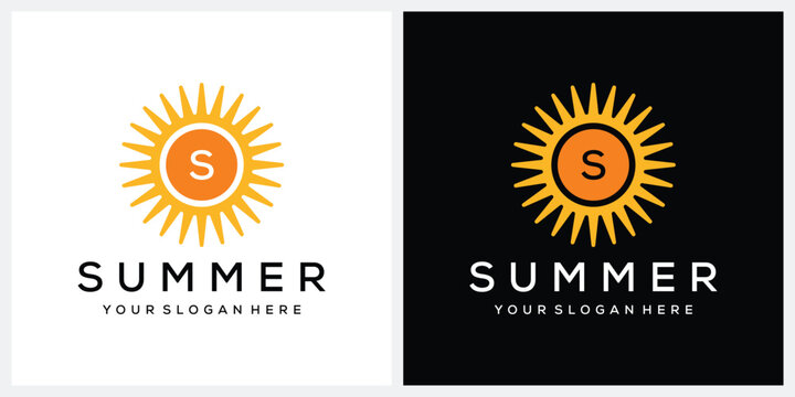 Minimalist letter S Summer Morning Sun logo design inspiration