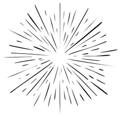 Obraz premium Abstract sunburst design with dynamic radial lines and light flares.