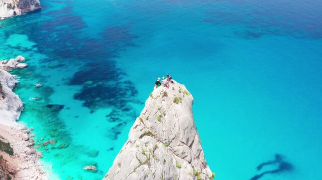 Aerial view of Punta Caroddi, Goloritz&egrave;, Baunei, Ogliastra, Nuoro, Sardinia, Italy, Europe