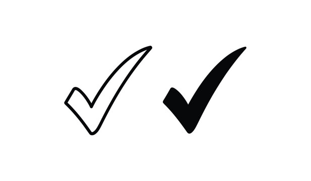 Two check marks one black and one white