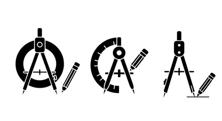 Compass and geometry tools icons