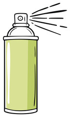 Fototapeta premium Light green aerosol spray can spraying a mist vector illustration