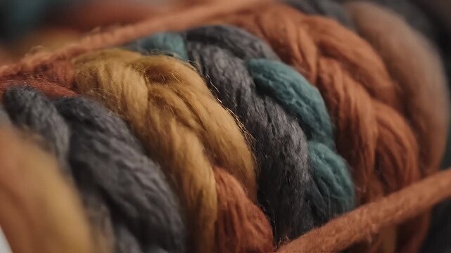 Close-up of colorful yarn, perfect for knitting and crafting projects.
