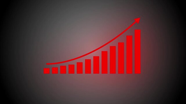 Business growth concept in graph chart showing marketing sales profit increasing to future target . growing business concept. Clean Hi-tech style technology chart