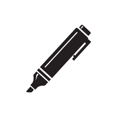 Marker Pen Icon Representing Writing Tool, Education, Office Stationery, Creative Design, Highlighting Text, School Supplies and Professional Illustration Concept
