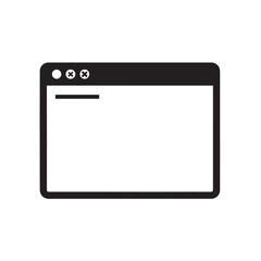 Web Browser Window Icon Representing Internet Page, Website Interface, Online Platform, Software UI Design, Application Layout, Digital Workspace and Modern Web Technology Concept