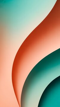 abstract geometric background with smooth
curves and gradients, pastel teal and coral color scheme, modern aesthetic, high resolution, vector style, ideal for website hero section or presentation slid