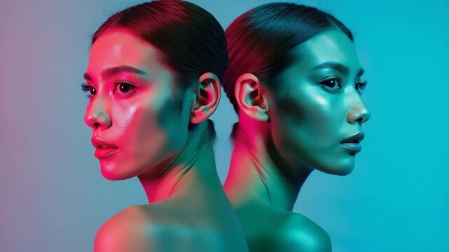 Twin Reflection Beauty with Modern Lighting