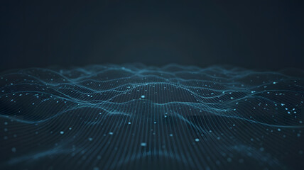 blue waves and lines on dark background