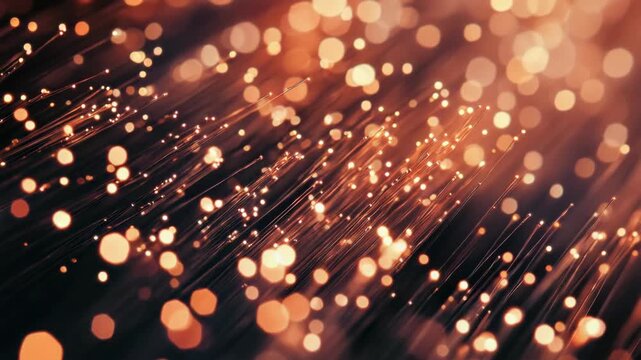 The shows a close-up view of electrical connections within a circuit board. Various wires and solder points are visible, with a warm glow that highlights the complexity and precision
