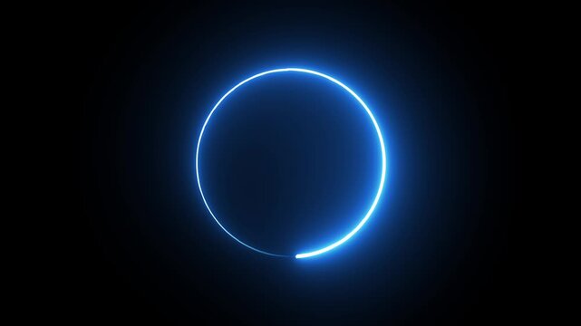 Abstract circle saber light frame animation. saber neon light circle ring loop animation