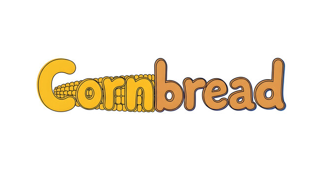 Cartoon Cornbread logo featuring corn stalk element