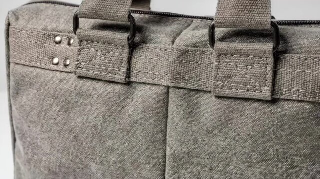 Medium shot of reinforced handle attachment on a sturdy sewing bag showcasing tight stitches and durable fabric layers for longlasting strength and reliable grip.