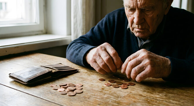 Counting coins during retirement hardship at home