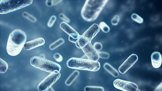 Microscopic view of bacteria in motion, showcasing their structure and behavior. Essential for understanding microbiology and health sciences