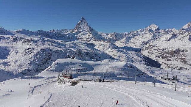Aerial Journey to Gornergrat in Pure Alpine Light, Switzerland&rsquo;s Crown Jewel in Winter Glory