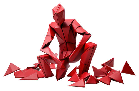 PNG Men origami paper art.