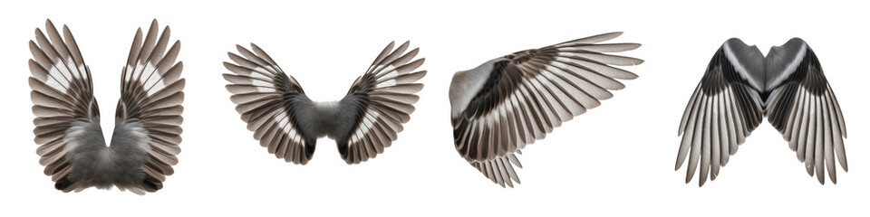 Cape Sugarbird Flight Sequence, Long Tailed Bird Wings Spread, Isolated on White Background PNG, Sugarbird Flying Motion Study Set, Protea Bird Wings Set, Wildlife Nature Cutout